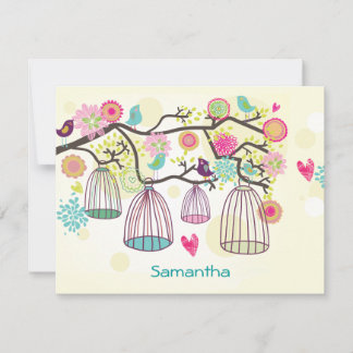 Tarjeta Pequeña Los amigos de Feathered hacen notecard plano de pr