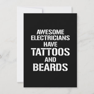 Tarjeta Pequeña Los electricistas increíbles tienen tatuajes y bar