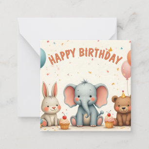 Tarjeta Pequeña Los emocionantes amigos de cumpleaños se reúnen aq