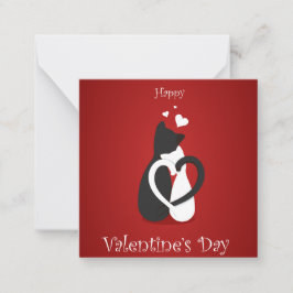 Tarjeta Pequeña Los gatos El día de San Valentín guapos