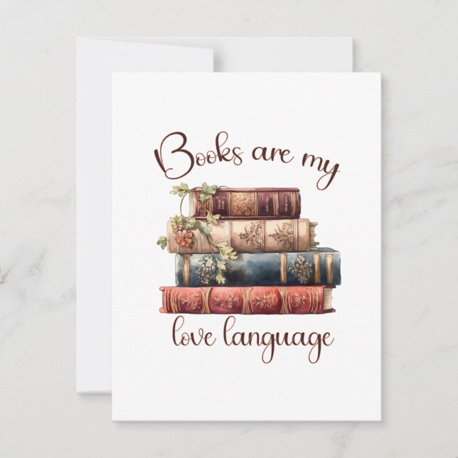 Tarjeta Pequeña Los libros son mi lenguaje del amor (Anverso)