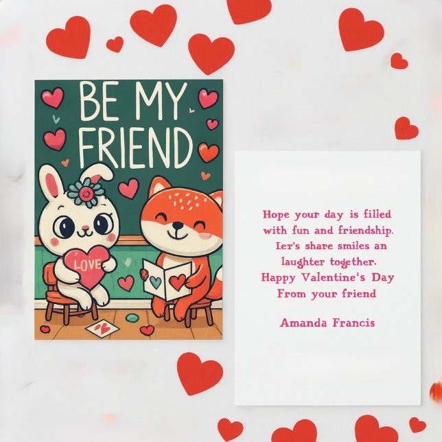 Tarjeta Pequeña Los niños son mi amigo Día de San Valentín (A sweet Valentine for kids, personalize greeting with your own words )