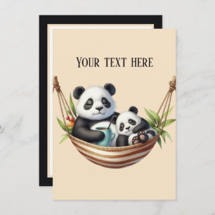 Tarjeta Pequeña Los osos de panda de bebé de Mommy son cortos y añ
