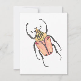 Tarjeta Pequeña Love Bug Goliath Beetle Valentine