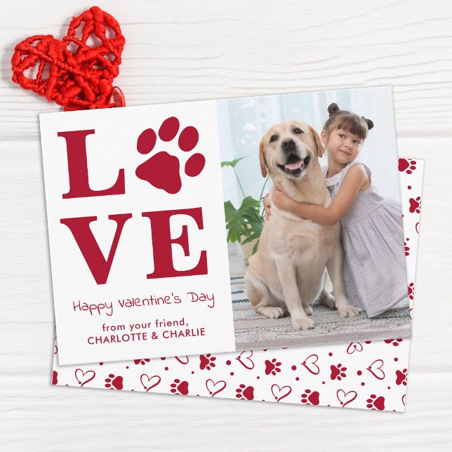 Tarjeta Pequeña LOVE Día de San Valentín Mascota Dog Photo Kids Cl (Subido por el creador)