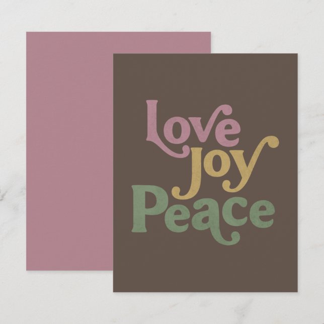 Tarjeta Pequeña Love Joy Peace (Anverso / Reverso)