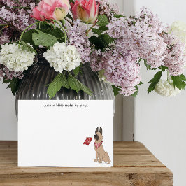 Tarjeta Pequeña Love You Cute Dog Flat Note Card