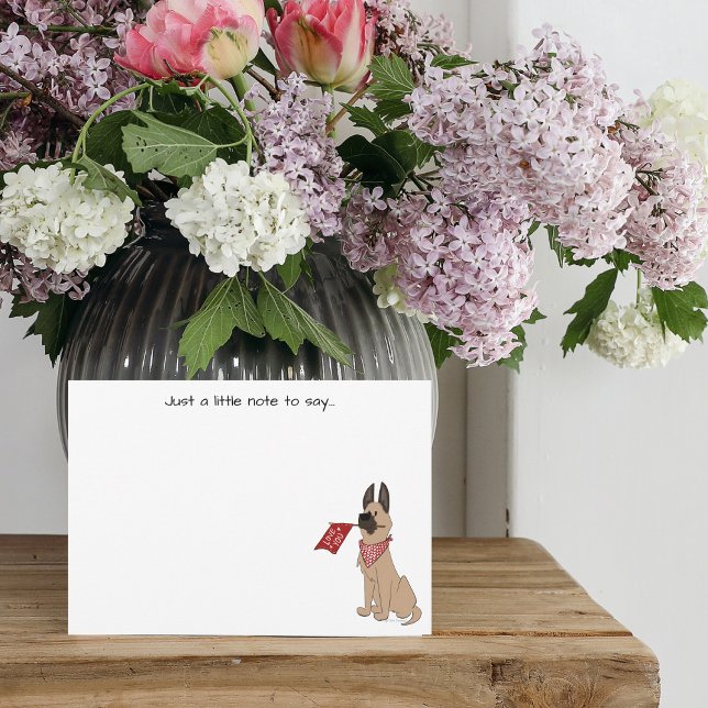 Tarjeta Pequeña Love You Cute Dog Flat Note Card (Subido por el creador)