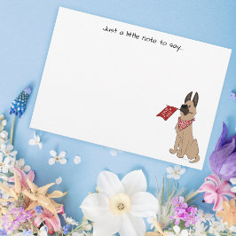 Tarjeta Pequeña Love You Cute Dog Flat Note Card