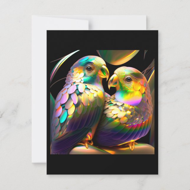 TARJETA PEQUEÑA LOVEBIRD / COLORIDO LOVEBIRD (Anverso)
