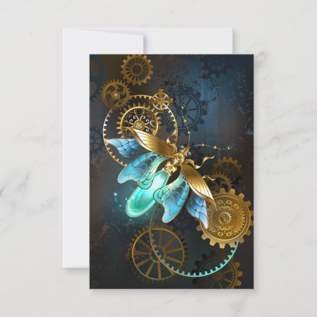 Tarjeta Pequeña Luciérnaga de Steampunk (Anverso)