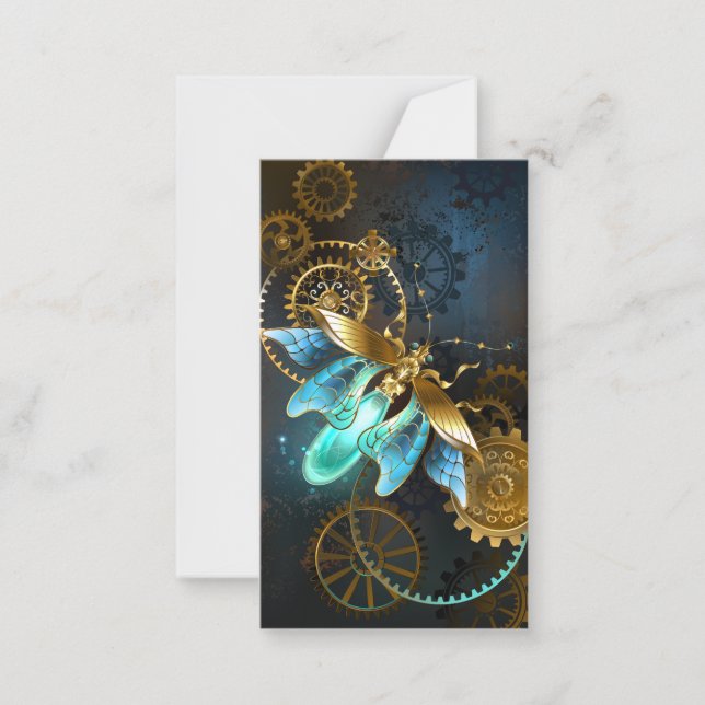 Tarjeta Pequeña Luciérnaga de Steampunk (Anverso)