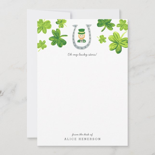 Tarjeta Pequeña Lucky Leprechaun (Anverso)