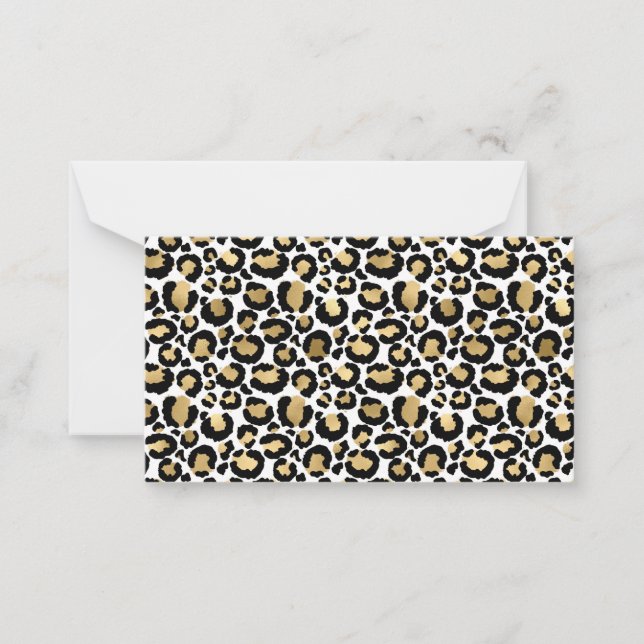 Tarjeta Pequeña Lugares Monocromáticos de Leopardo Wild Glam Fashi (Anverso)