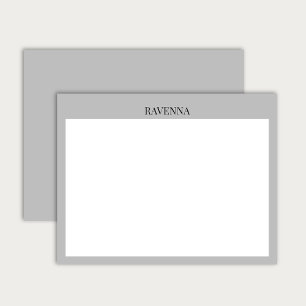 Tarjeta Pequeña Lujo Greige Serif Nombre Personalizado Hecho a Med
