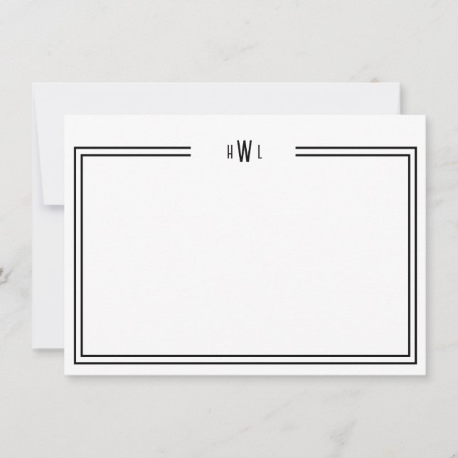 Tarjeta Pequeña Lujo Stationery personal inicial (Anverso)