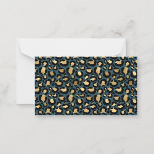 Tarjeta Pequeña Lujoso Leopard Spots Dark Blue Wild Glam