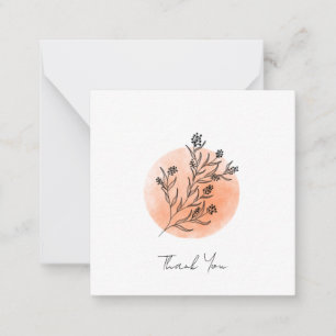 Tarjeta Pequeña Luna floral minimalista y escandinava