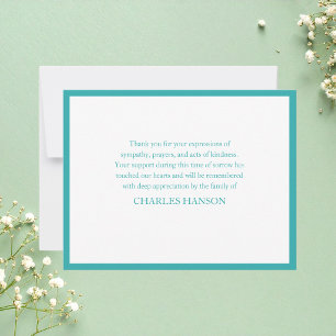 Tarjeta Pequeña Luto memorial sencillo clásico elegante