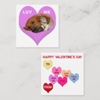 Tarjeta Pequeña LUV ME Valentine's Critters Conversation Hearts