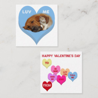 Tarjeta Pequeña LUV ME Valentine's Critters Conversation Hearts