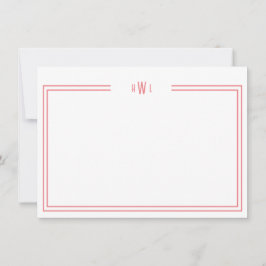 Tarjeta Pequeña Luxe Initial Personal Stationery Coral