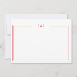 Tarjeta Pequeña Luxe Initial Personal Stationery Coral