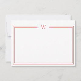 Tarjeta Pequeña Luxe Initial Personal Stationery Coral