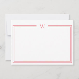 Tarjeta Pequeña Luxe Initial Personal Stationery Coral