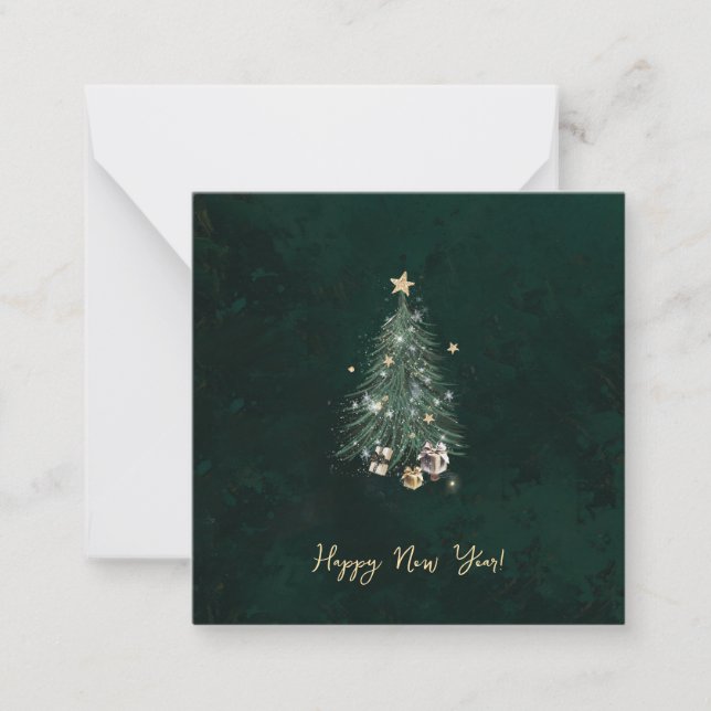 Tarjeta Pequeña Luxurious, artistic design with a  festive tree (Anverso)