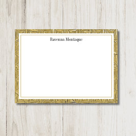 Tarjeta Pequeña Luxury Gold Texture Border Black Name Script