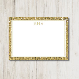 Tarjeta Pequeña Luxury Gold Texture Two Border Three Monogram