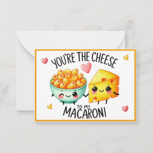 Tarjeta Pequeña Macarrones con Queso Kawaii Adorables