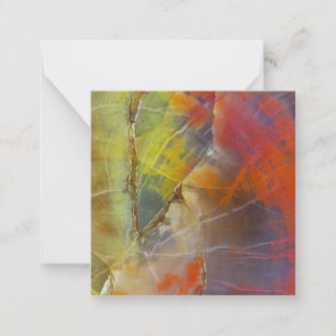 Tarjeta Pequeña Madera petrificada de colores arcoíris