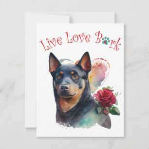 Tarjeta Pequeña Madre de perro Kelpie australiano floral