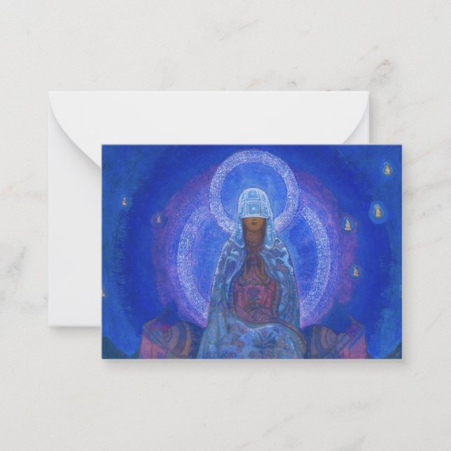 Tarjeta Pequeña Madre del mundo, 1924 por Nicholas Roerich (Anverso)