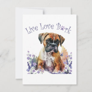 Tarjeta Pequeña Madre Perro Boxer Floral