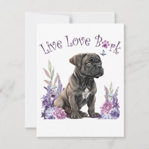 Tarjeta Pequeña Madre Perro Cane Corso Floral