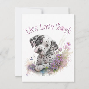 Tarjeta Pequeña Madre Perro Dálmata Floral