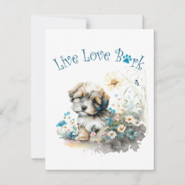 Tarjeta Pequeña Madre Perro Havanés Floral