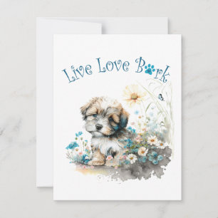 Tarjeta Pequeña Madre Perro Havanés Floral