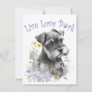 Tarjeta Pequeña Madre Perro Schnauzer Floral