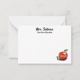 Tarjeta Pequeña Maestra de jardín de infancia de Apple Rojo person