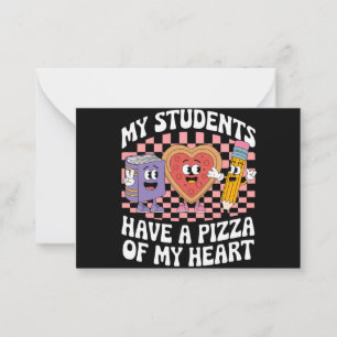 Tarjeta Pequeña Maestra Mis Estudiantes Tienen Una Pizza De Mi Cor