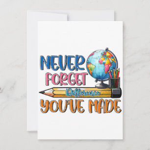 Tarjeta Pequeña Maestro Nunca Olvides La Diferencia Que Has Hecho