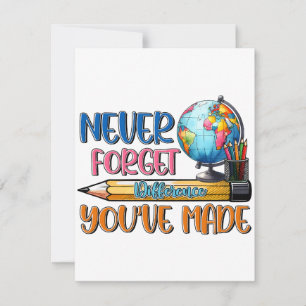 Tarjeta Pequeña Maestro Nunca Olvides La Diferencia Que Has Hecho