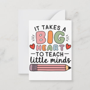 Tarjeta Pequeña Maestro Se Necesita Un Gran Corazón Para Enseñar M