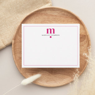 Tarjeta Pequeña Magenta clásica moderna con tipografía de monogram