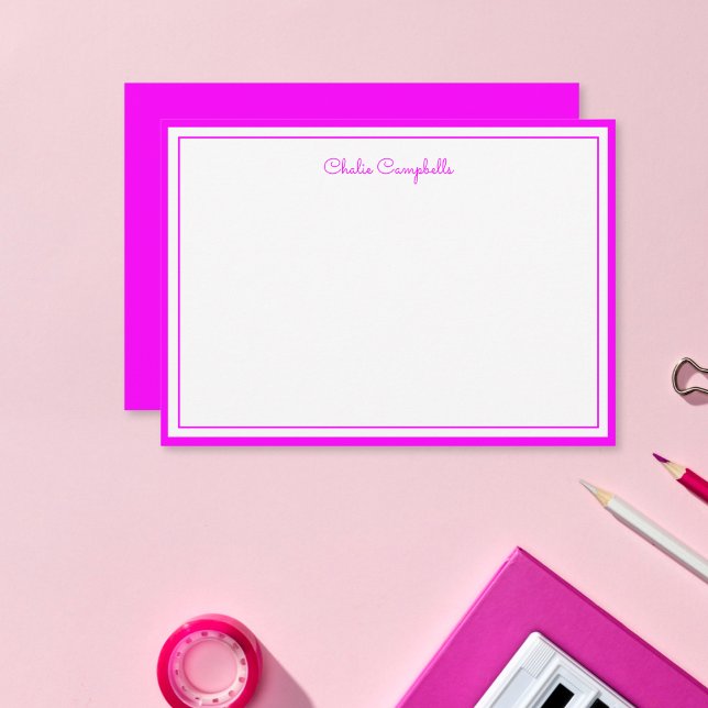 Tarjeta Pequeña Magenta minimalista, 2 fronteras, firma (Subido por el creador)