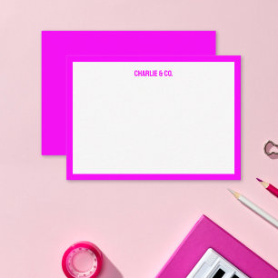 Tarjeta Pequeña Magenta minimalista, borde único, personalización